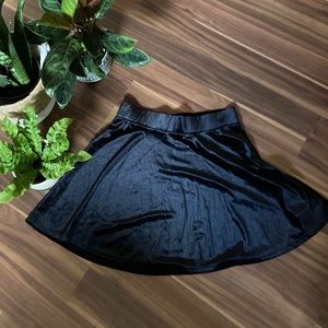 Forever 21 Black Velvet Skater Skirt